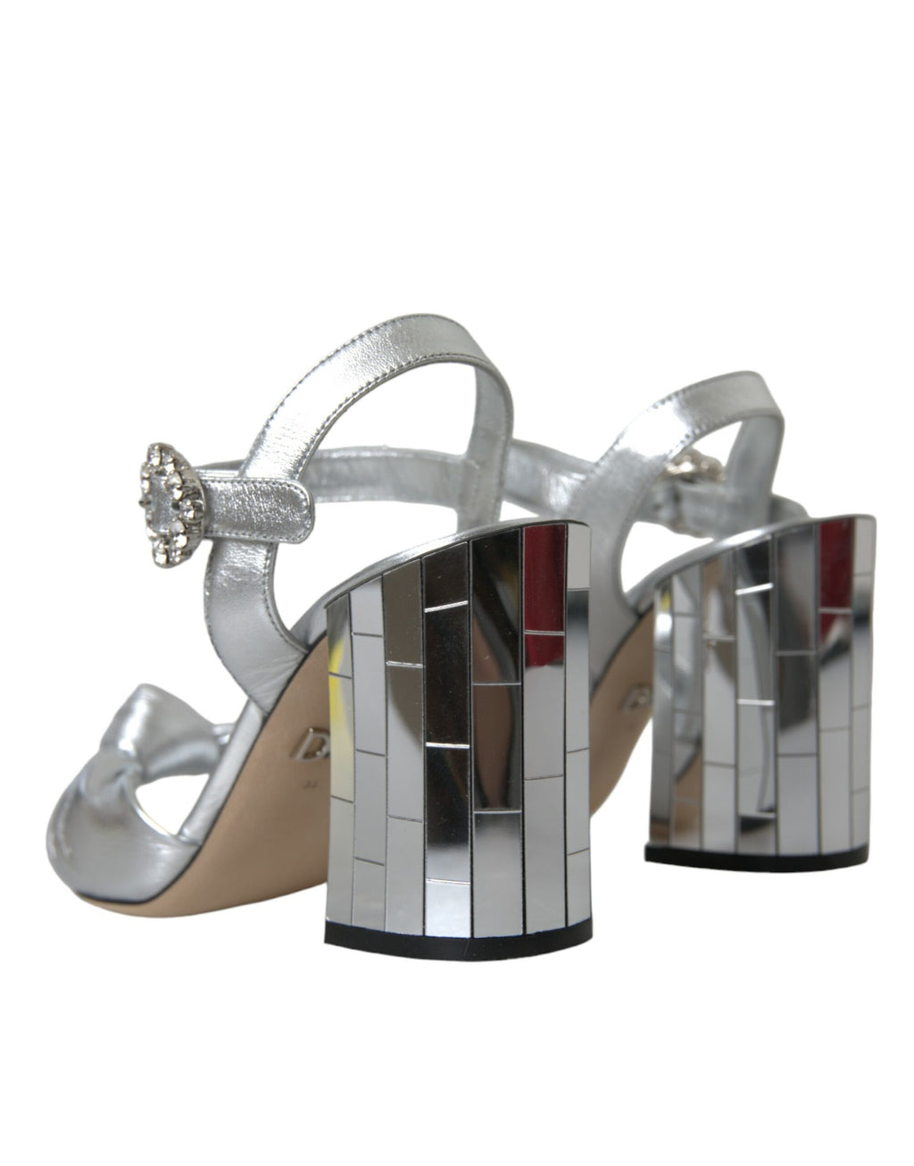 Dolce & Gabbana Silver Stiletto Heels for Women side view