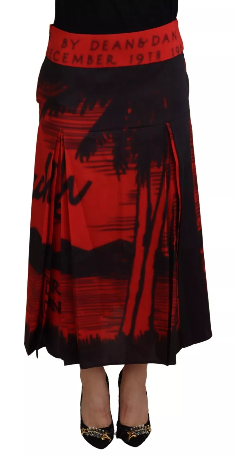Dsquared² Red Long Skirt for Women side view
