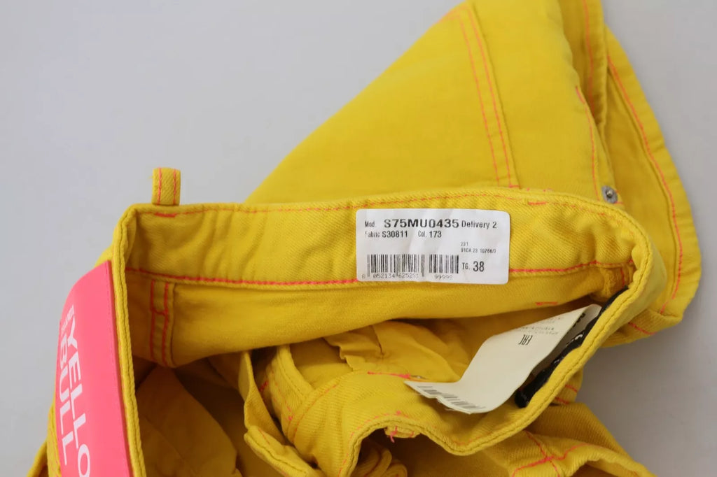Shorts taille haute amples femme en coton jaune Dsquared²
