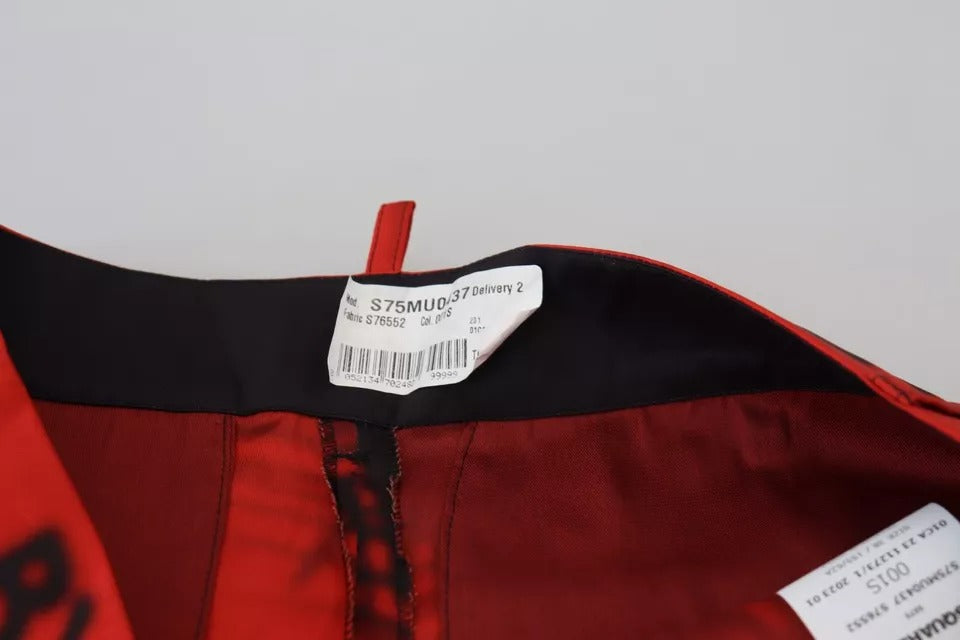 Dsquared² Red Cropped Pants for Women detail view