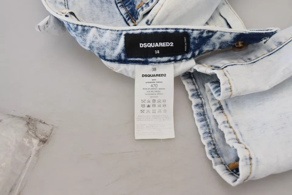 Dsquared² Blue Straight Leg Jeans for Women detail view