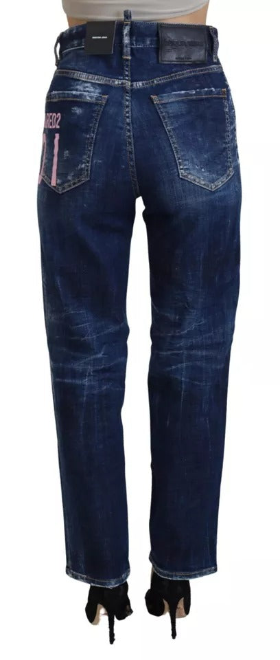 Dsquared² Blue Straight Leg Jeans for Women side view