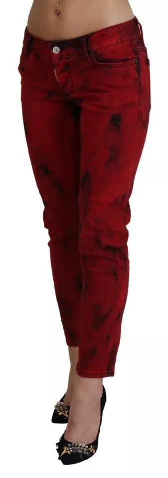 Dsquared² Red Skinny Pants for Women detail view