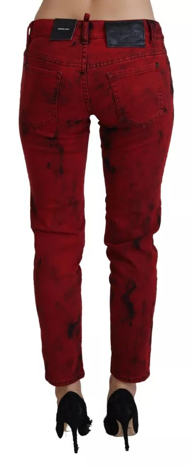 Dsquared² Red Skinny Pants for Women side view