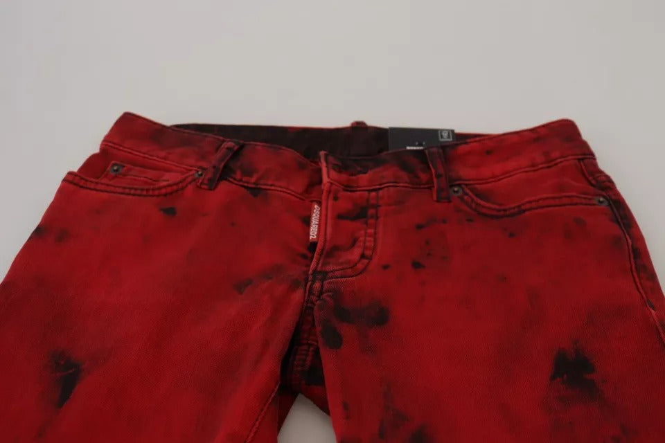 Dsquared² Red Skinny Pants for Women additional view