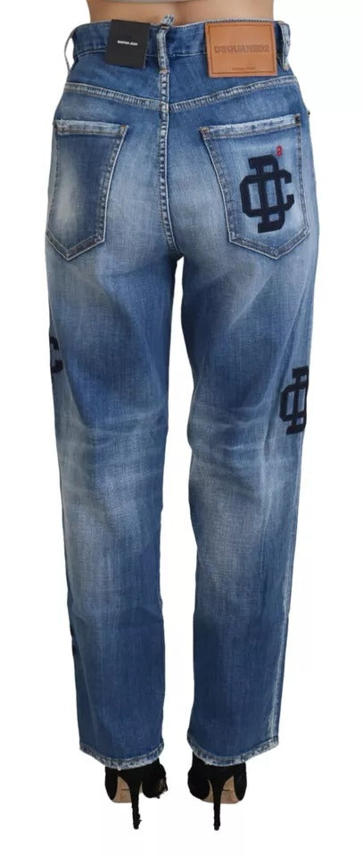 Dsquared² Blue Straight Leg Jeans for Women detail view