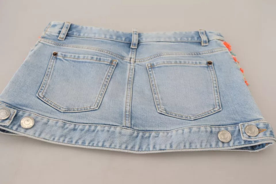 Jupe en jean trapèze taille basse en polyester multicolore Dsquared²