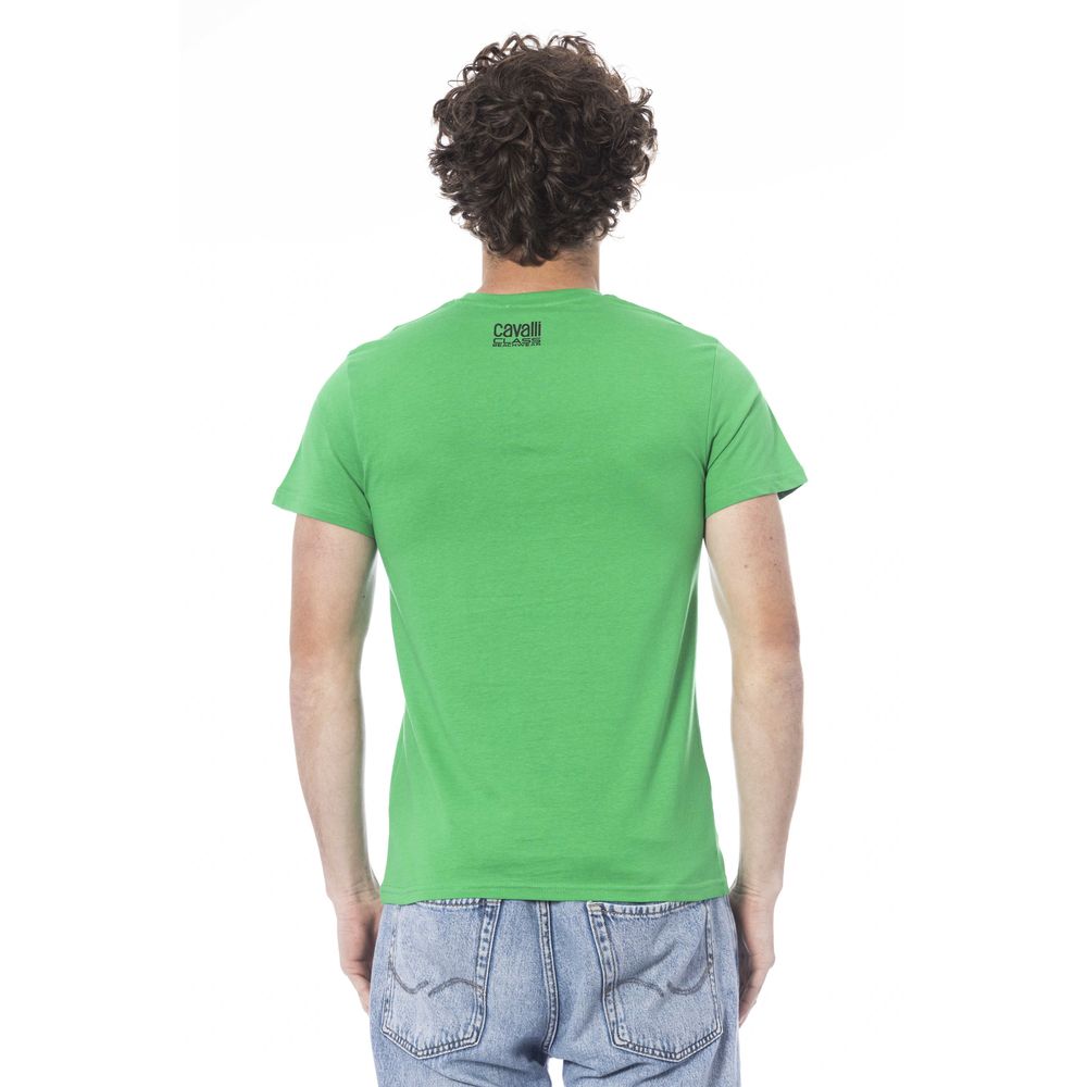 T-shirt homme Cavalli Class en coton vert