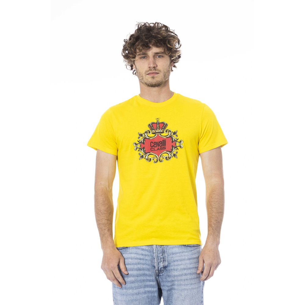 T-shirt homme Cavalli Class en coton jaune
