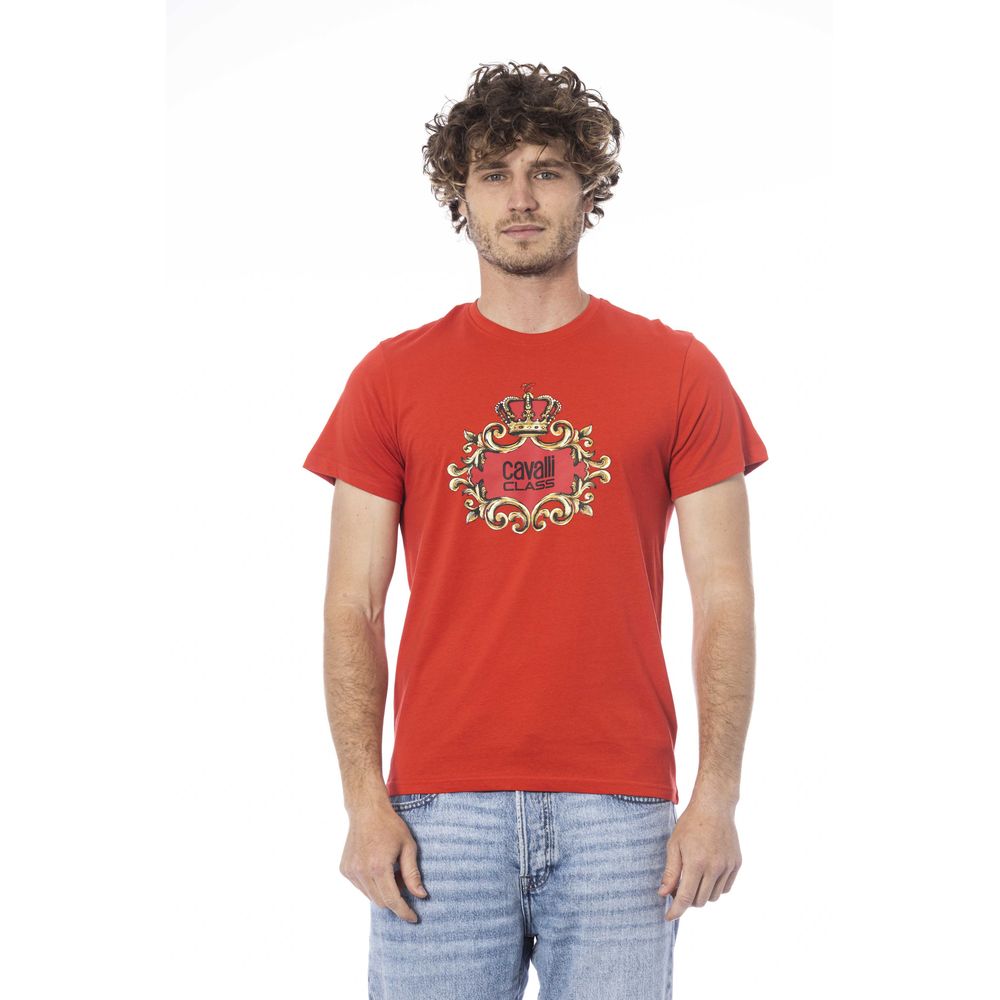 T-shirt rouge en coton Cavalli Class pour homme