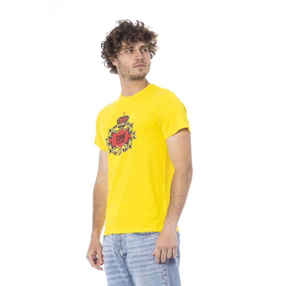 T-shirt homme Cavalli Class en coton jaune