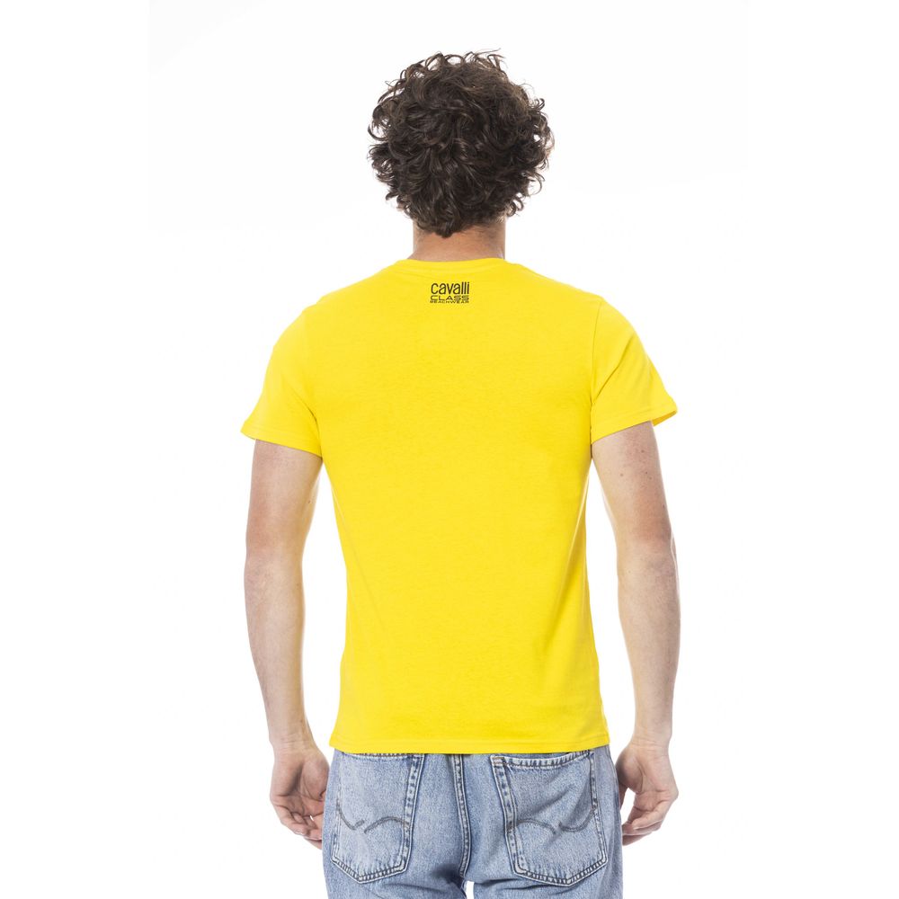 T-shirt homme Cavalli Class en coton jaune
