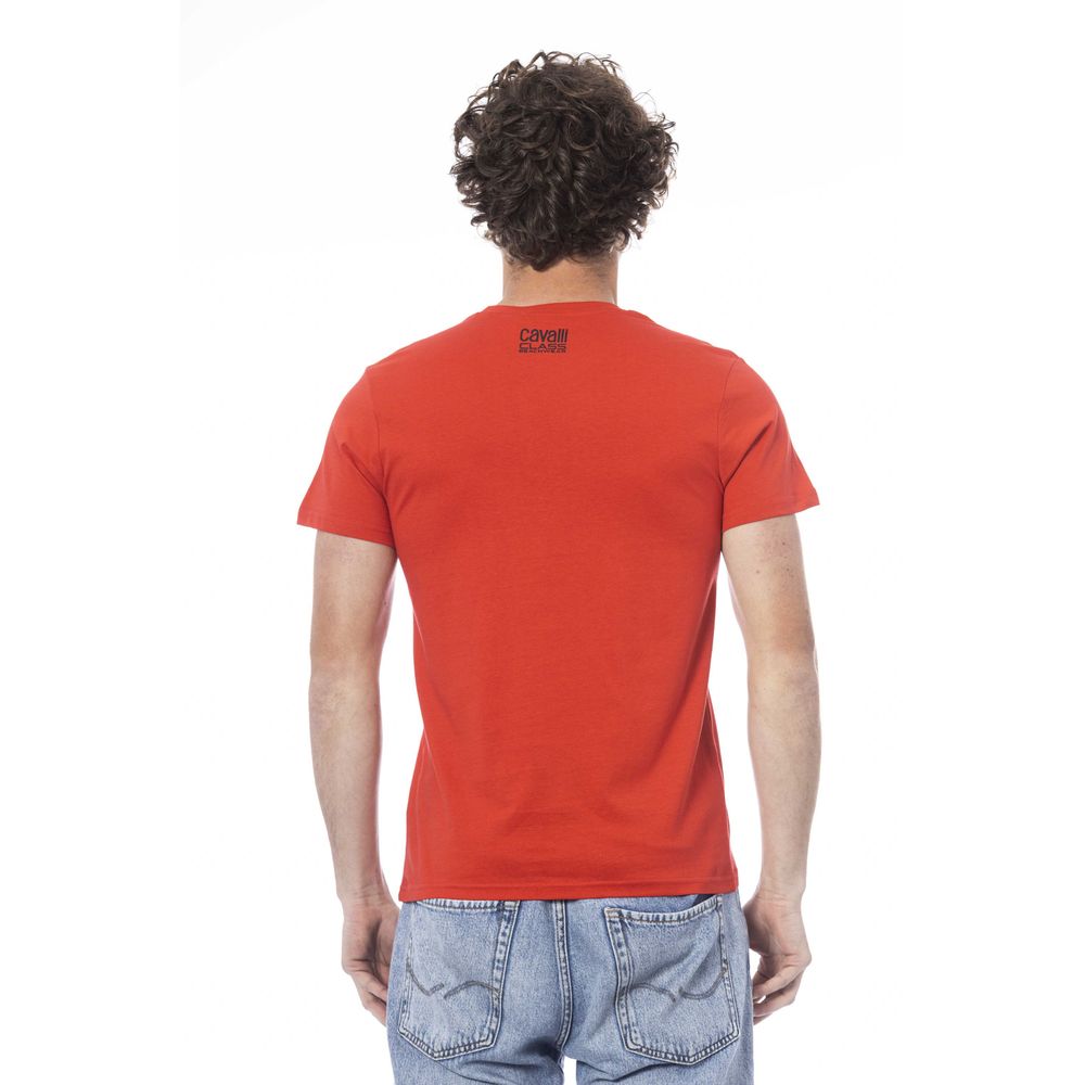 T-shirt rouge en coton Cavalli Class pour homme