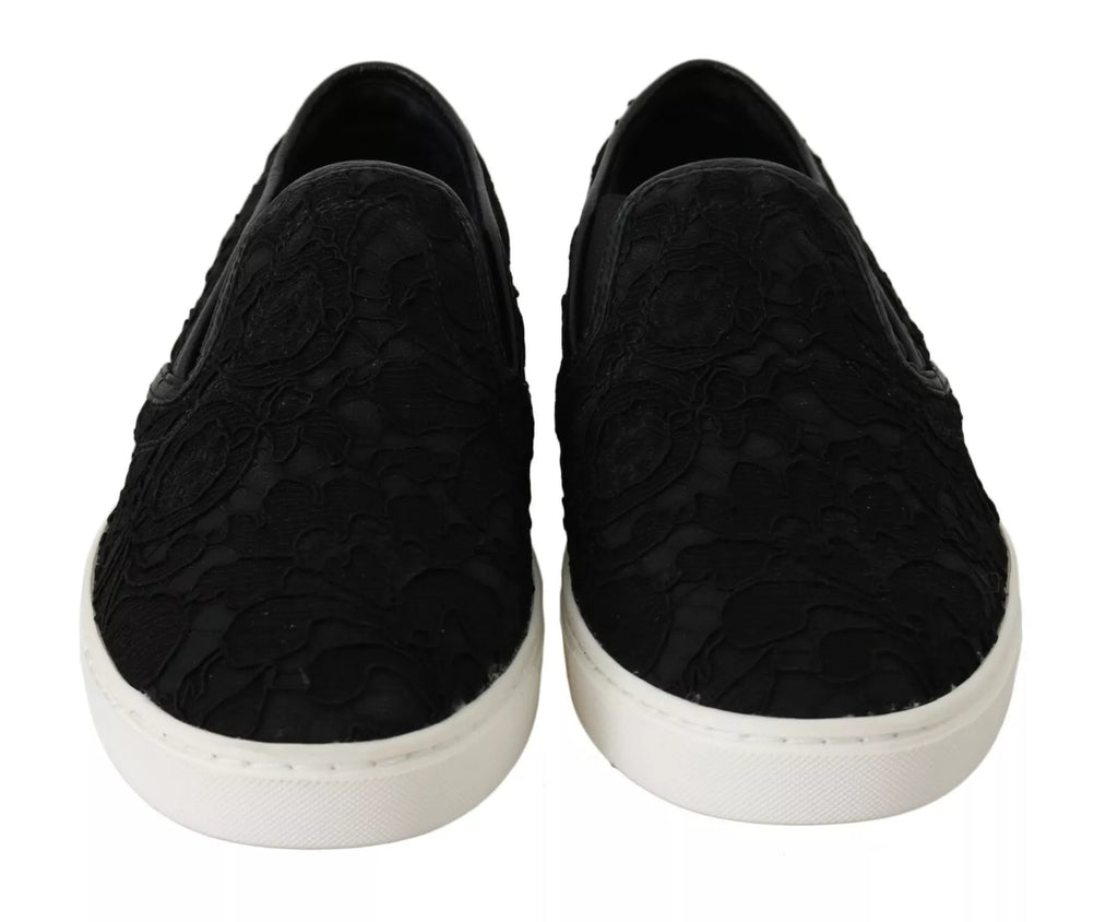Dolce & Gabbana Black Low Top Sneakers for Women side view