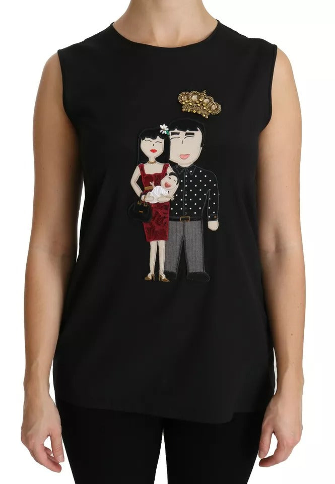 Dolce & Gabbana Black Sleeveless T-Shirt for Women alternate view