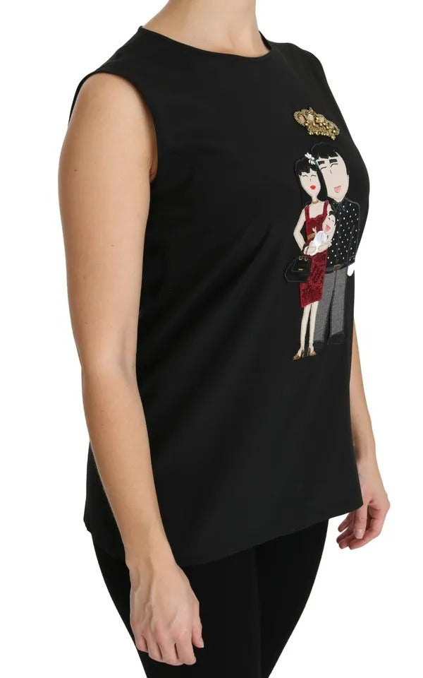 Dolce & Gabbana Black Sleeveless T-Shirt for Women detail view