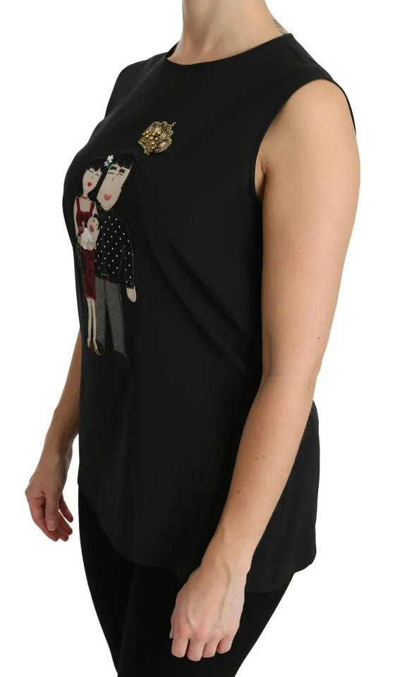 Dolce & Gabbana Black Sleeveless T-Shirt for Women additional view