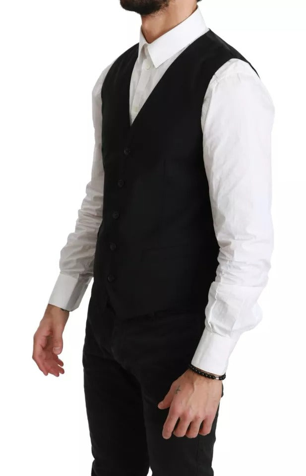 Dolce & Gabbana Black Waistcoats for Men side view