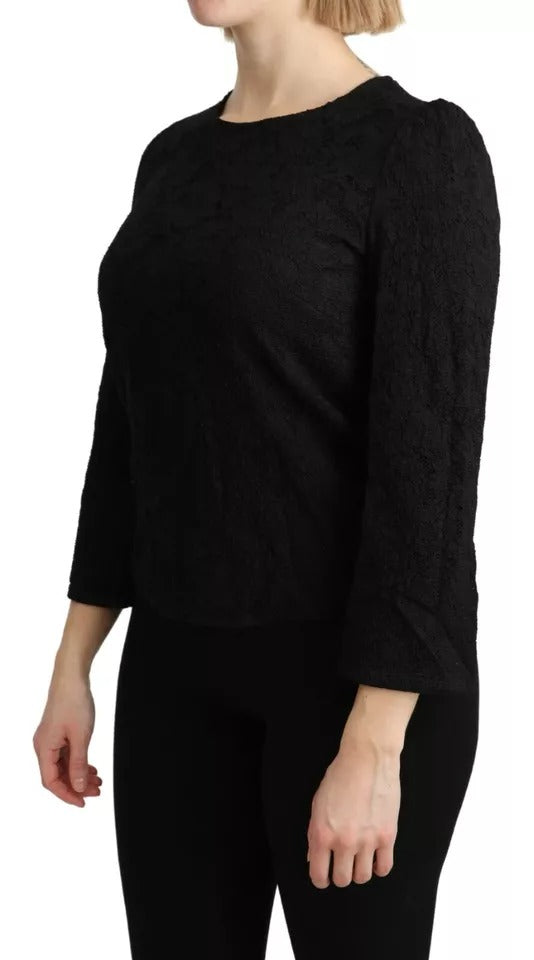 Dolce & Gabbana Black Long Sleeve T-Shirt for Women detail view