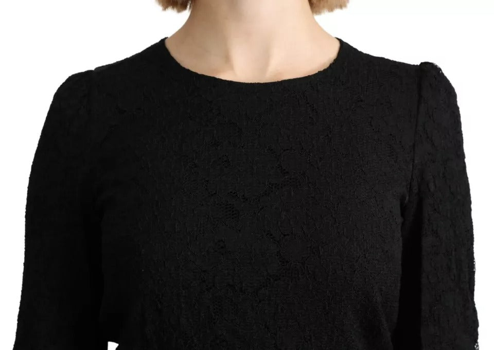 Dolce & Gabbana Black Long Sleeve T-Shirt for Women side view