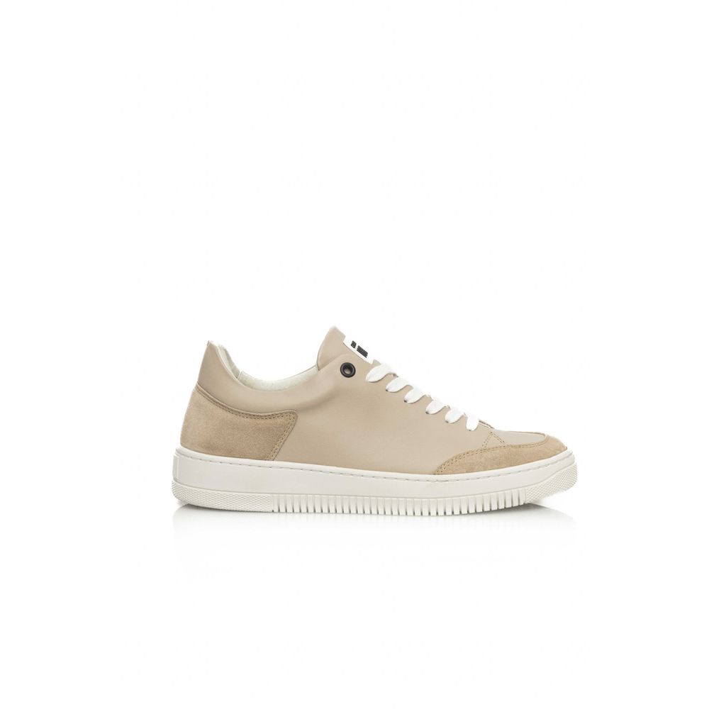 Baskets plateformes femme Cerruti 1881 en cuir de vachette beige