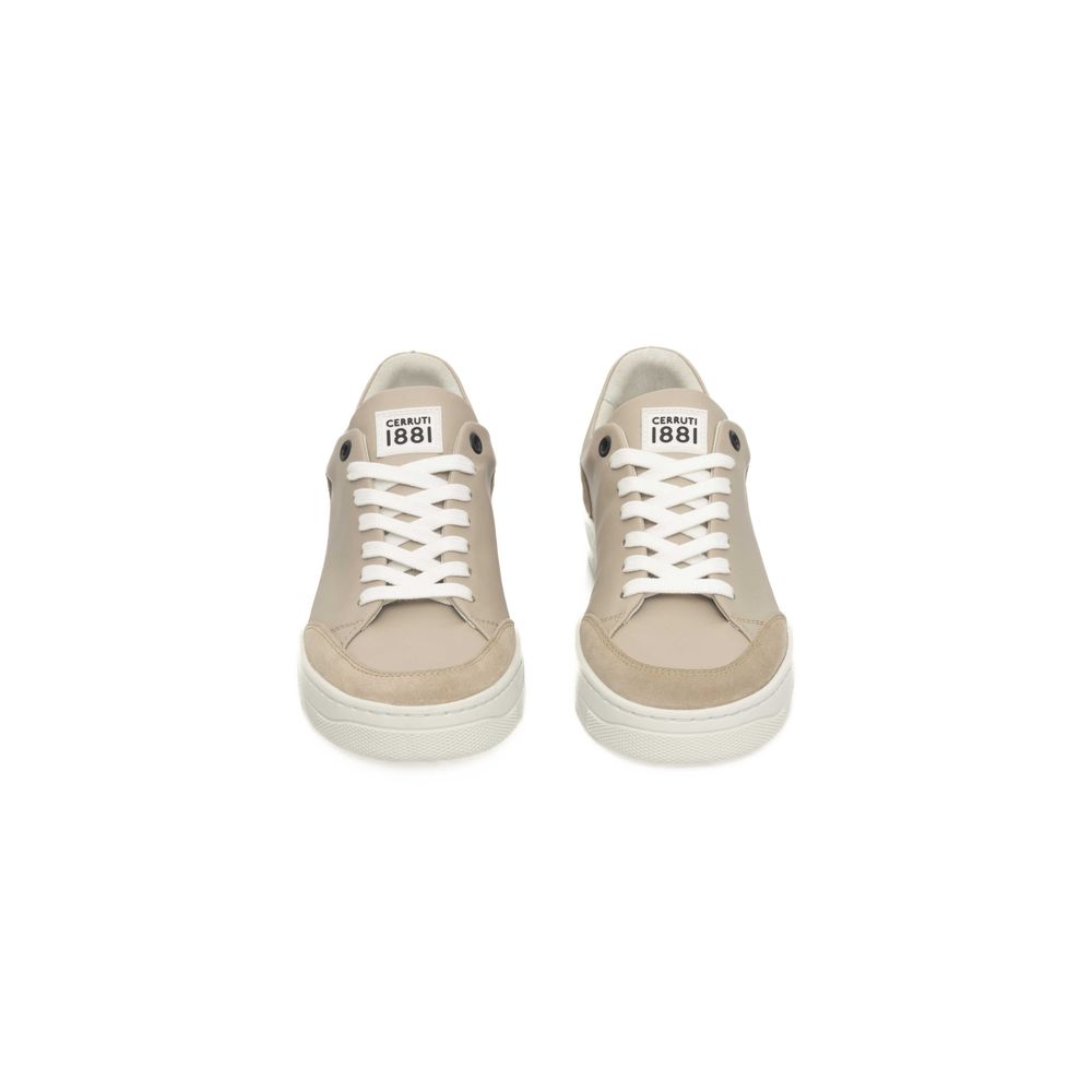 Baskets plateformes femme Cerruti 1881 en cuir de vachette beige