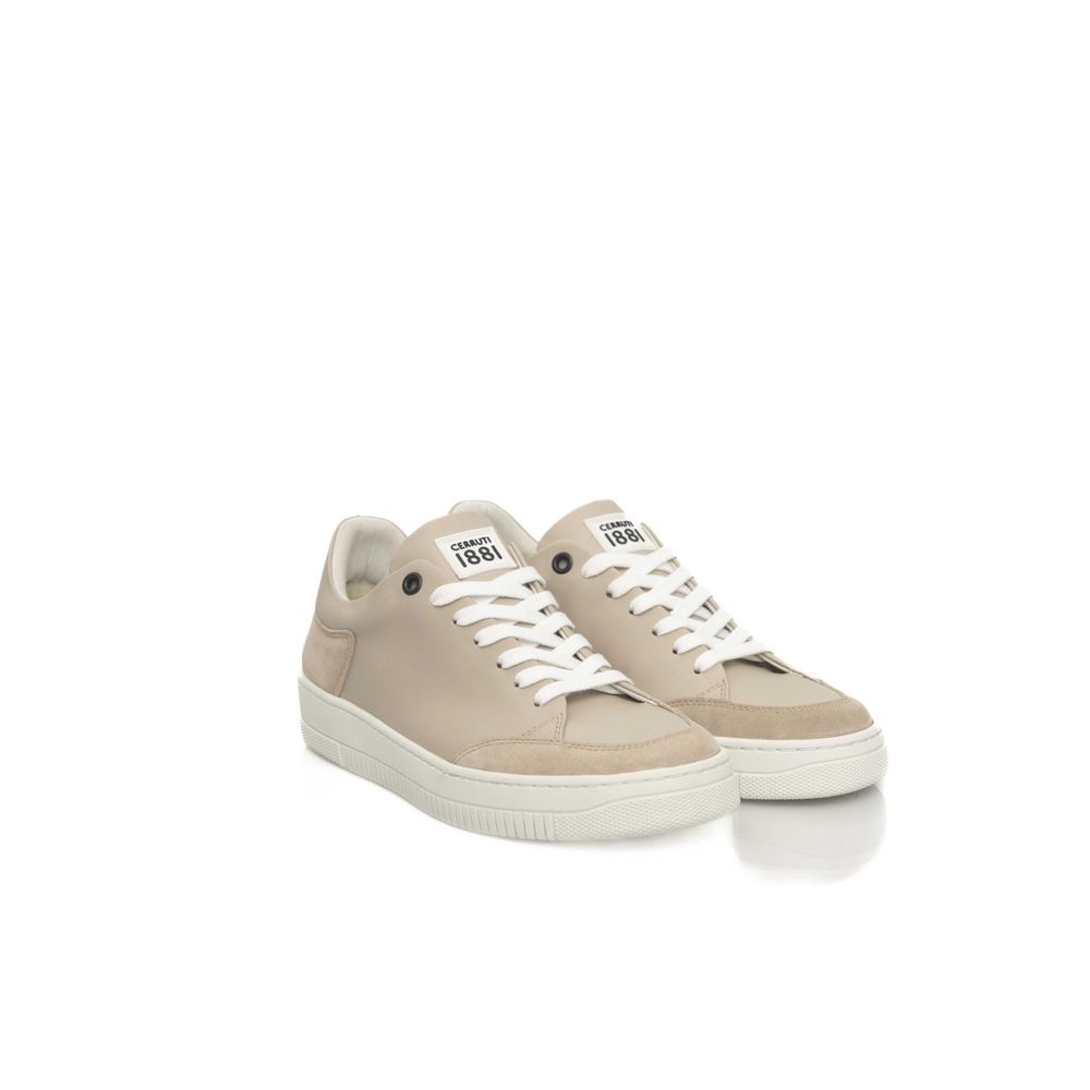 Baskets plateformes femme Cerruti 1881 en cuir de vachette beige