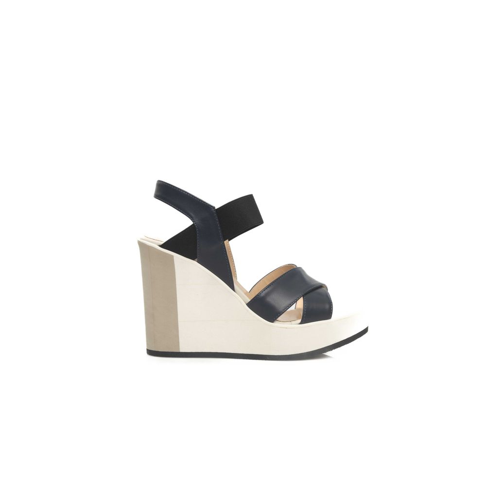Sandale femme Cerruti 1881 en cuir de veau bleu