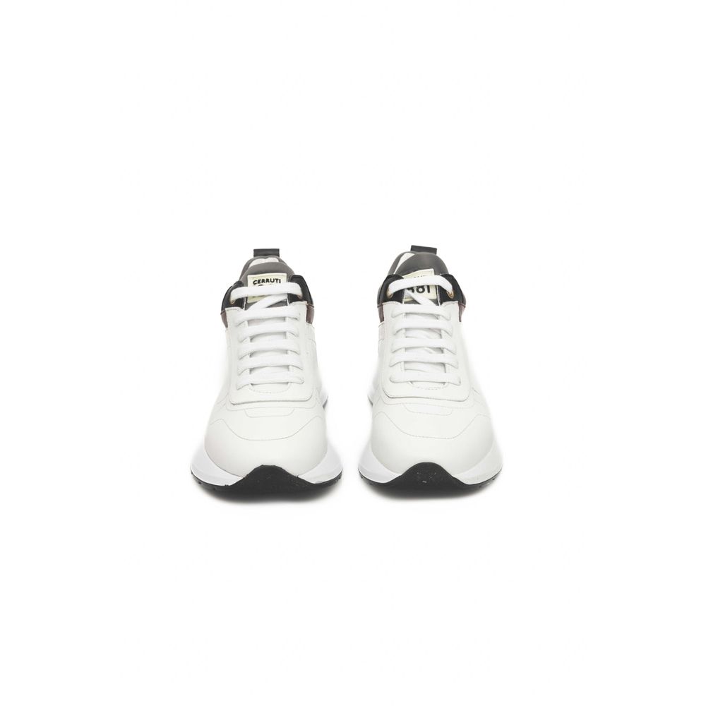 Baskets en cuir de vache blanc Cerruti 1881