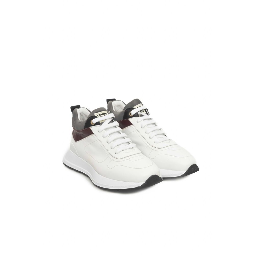Baskets en cuir de vache blanc Cerruti 1881