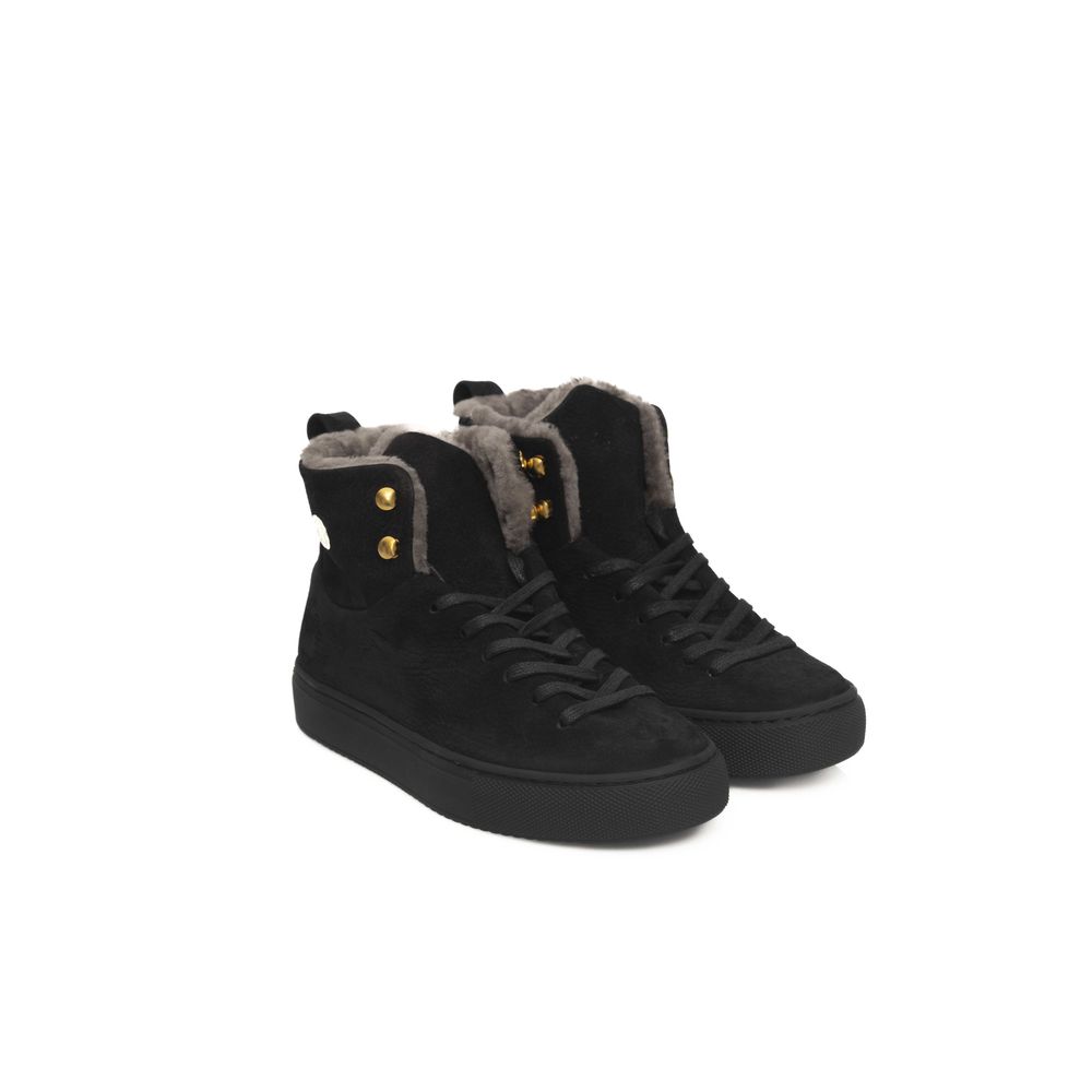 Baskets Femme en Cuir de Vachette Noir Cerruti 1881