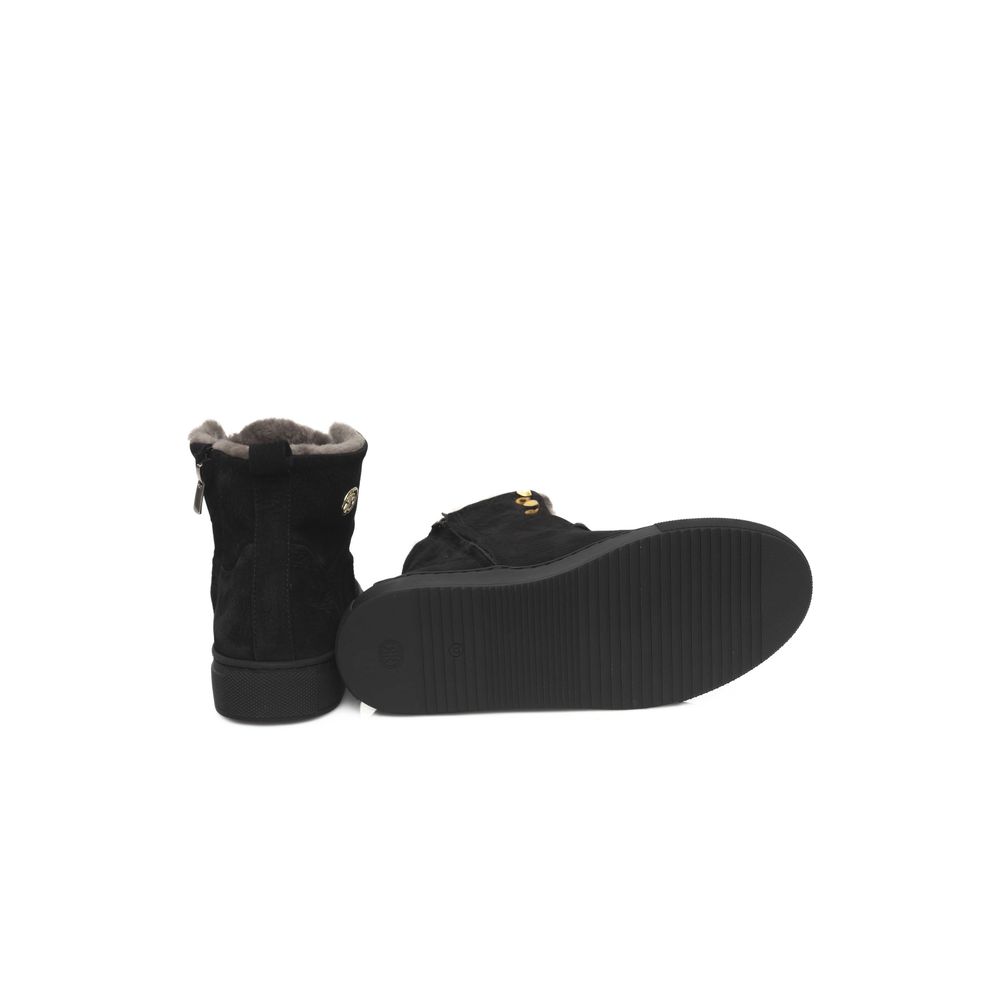 Baskets Femme en Cuir de Vachette Noir Cerruti 1881
