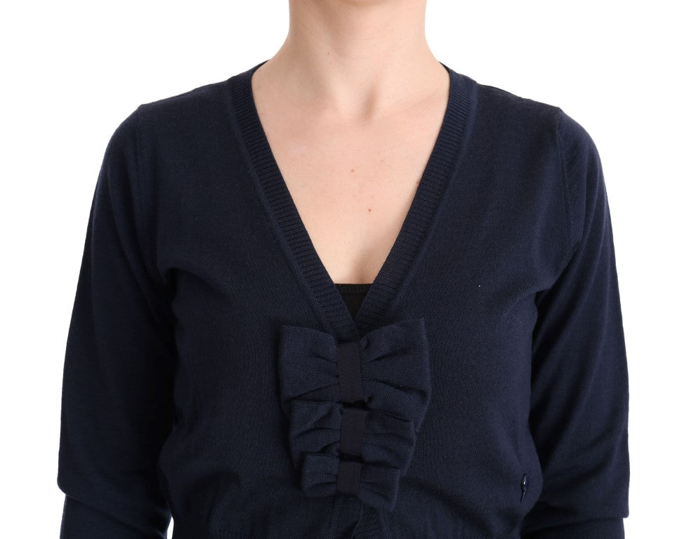 MARGHI LO' Blue Cardigan for Women side view