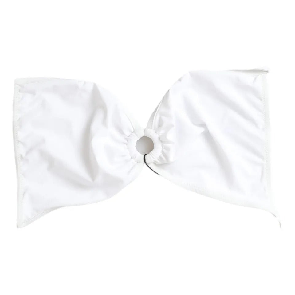 Haut de maillot de bain bikini Dolce & Gabbana en nylon extensible blanc