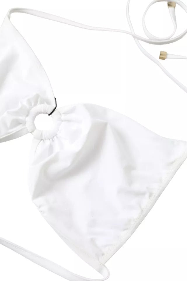 Haut de maillot de bain bikini Dolce & Gabbana en nylon extensible blanc