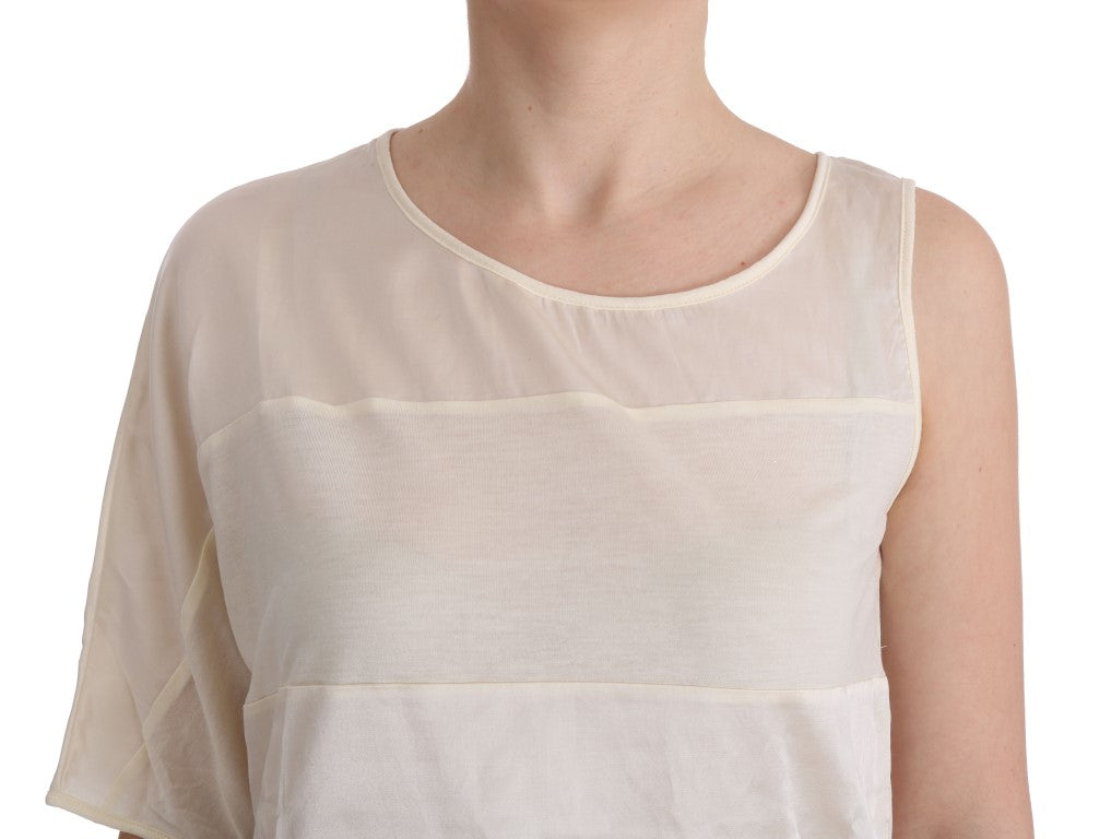 Costume National Beige Sleeveless T-Shirt for Women side view