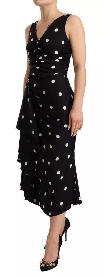 Dolce & Gabbana Black Midi Dress for Women side view