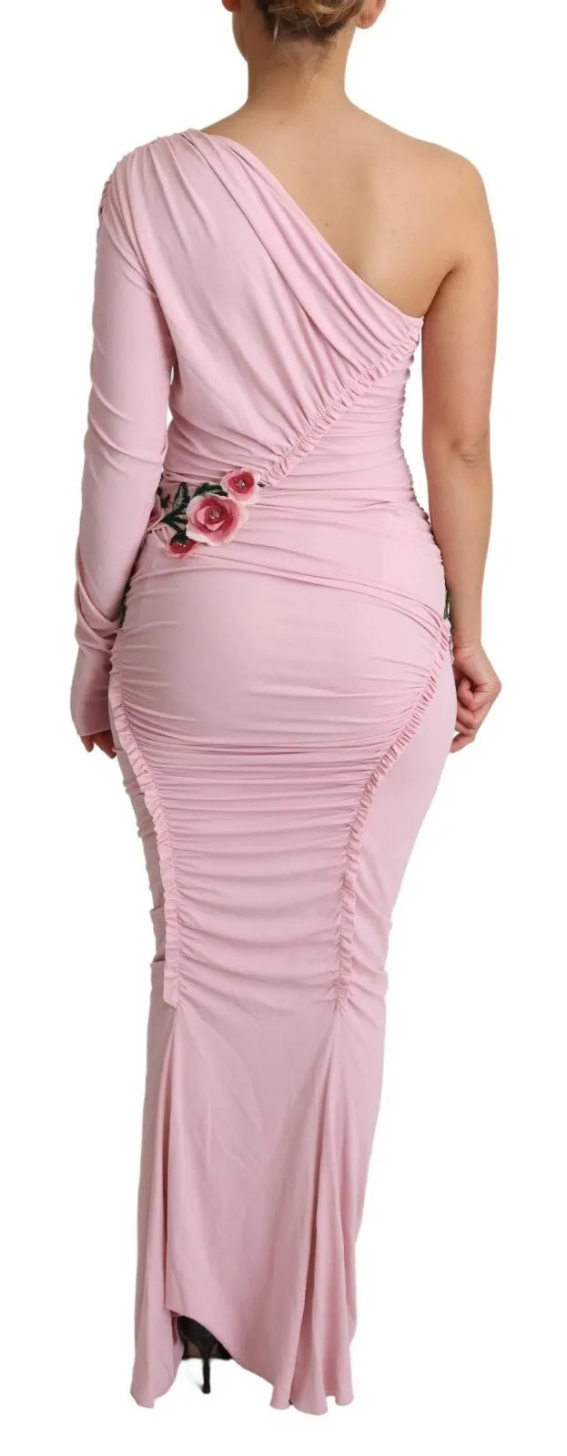 Robe asymétrique rose Dolce & Gabbana ornée de fleurs