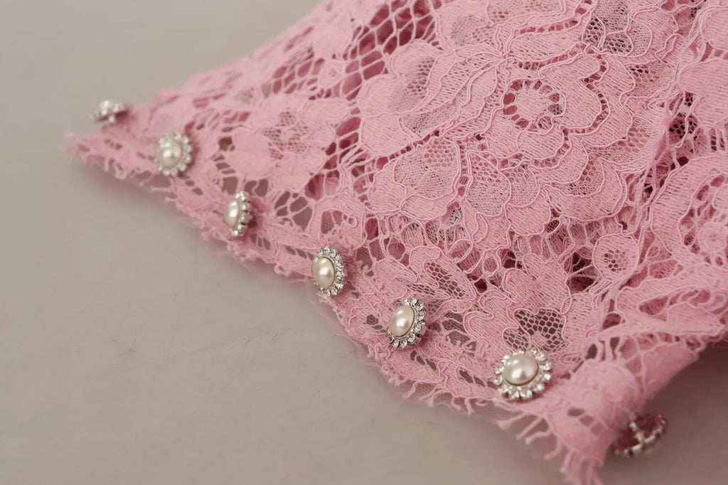 Robe Dolce & Gabbana Trapèze Dentelle Lilas Plumes Manches Longues