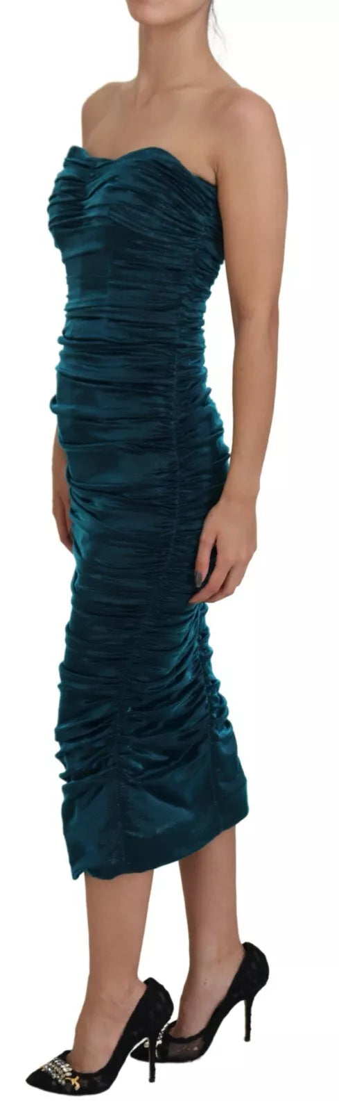Dolce & Gabbana Blue Midi Dress for Women detail view
