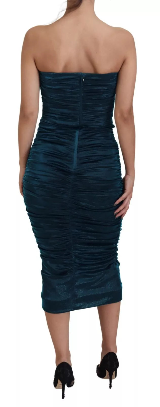 Dolce & Gabbana Blue Midi Dress for Women side view