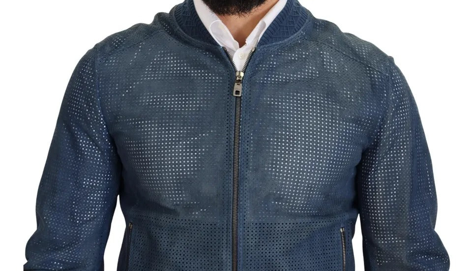Dolce & Gabbana Blue Leather Jackets for Men additional view