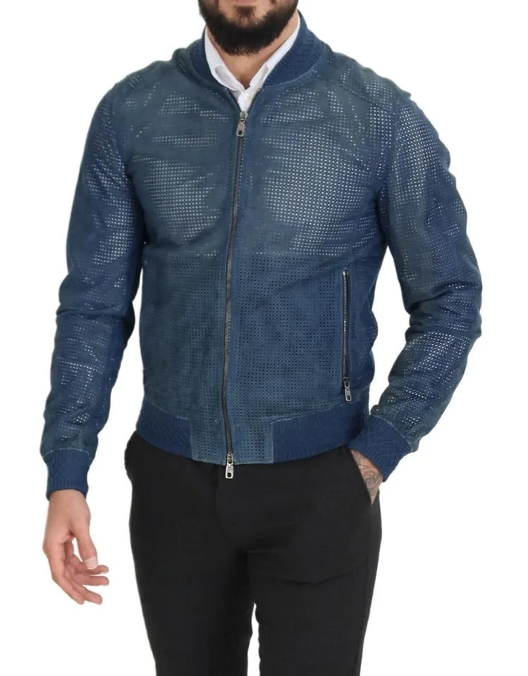 Dolce & Gabbana Blue Leather Jackets for Men additional view
