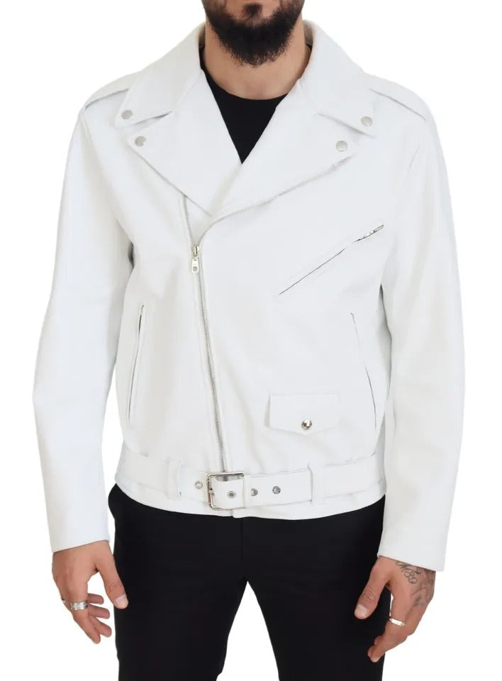 Dolce & Gabbana White Biker Jackets for Men alternate view