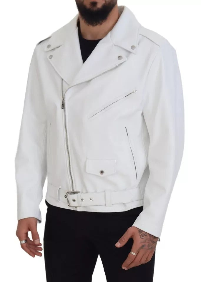 Dolce & Gabbana White Biker Jackets for Men additional view