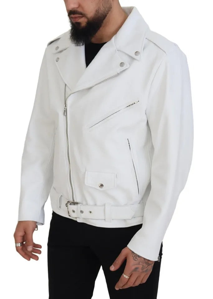 Dolce & Gabbana White Biker Jackets for Men additional view
