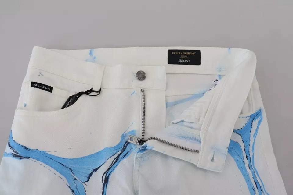 Dolce & Gabbana White Skinny Jeans for Men detail view