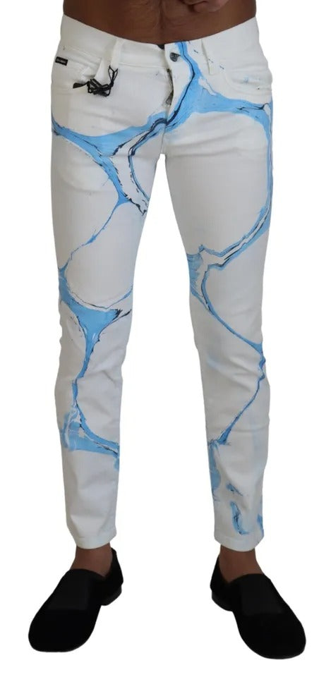Dolce & Gabbana White Skinny Jeans for Men additional view