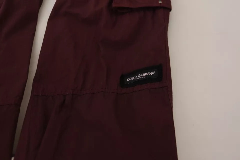 Pantalon de jogging cargo en coton bordeaux Dolce & Gabbana