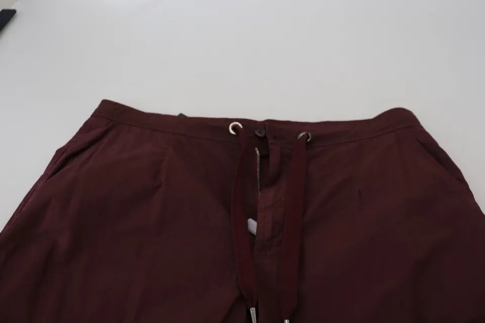 Pantalon de jogging cargo en coton bordeaux Dolce & Gabbana